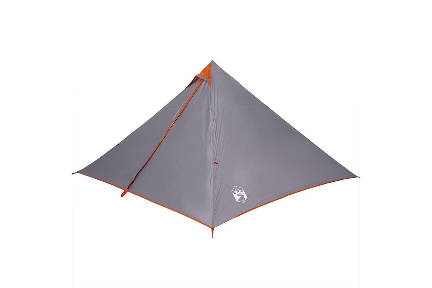 Vidaxl Family Tent Tipi 7-person Grey And Orange Waterproof-4