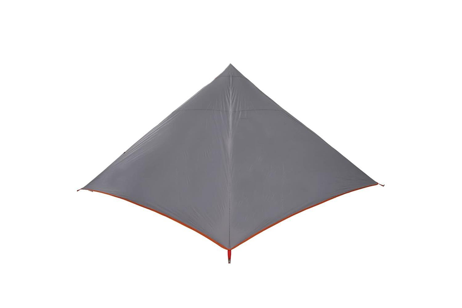 Vidaxl Family Tent Tipi 7-person Grey And Orange Waterproof-9