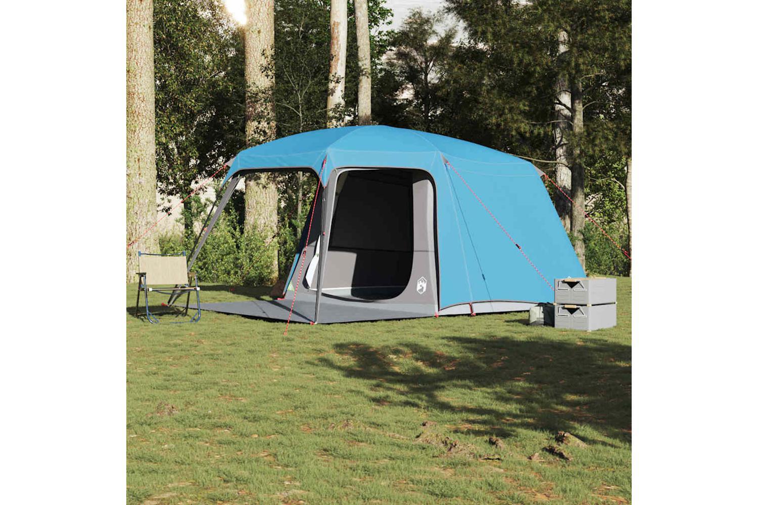 Vidaxl Camping Tent With Porch Dome 5-person Blue Waterproof-3