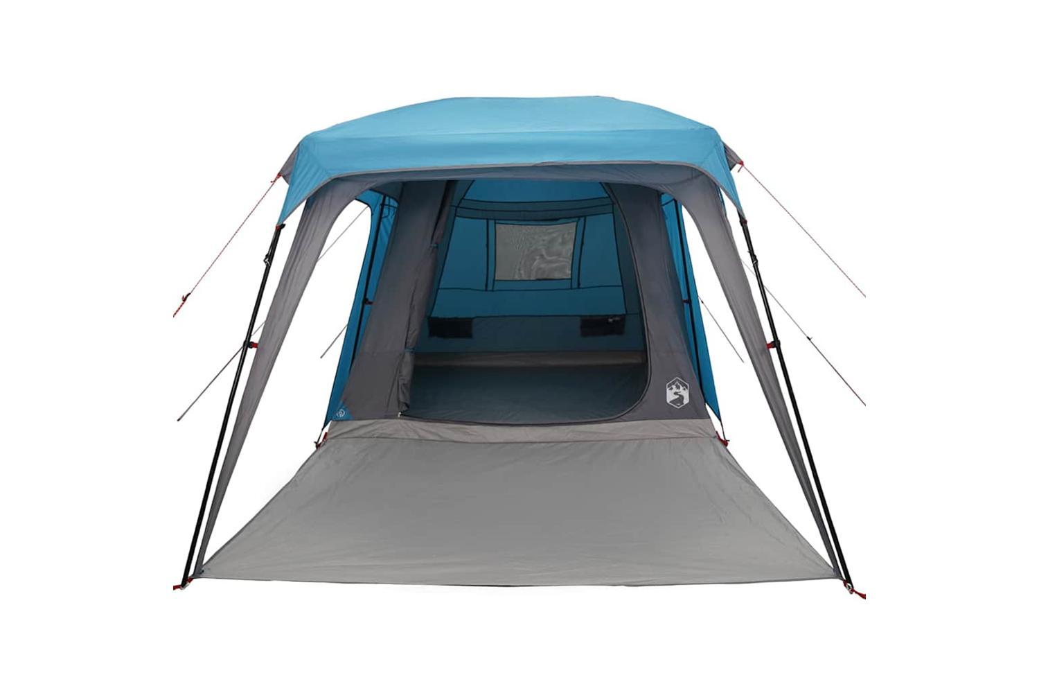 Vidaxl Camping Tent With Porch Dome 5-person Blue Waterproof-5