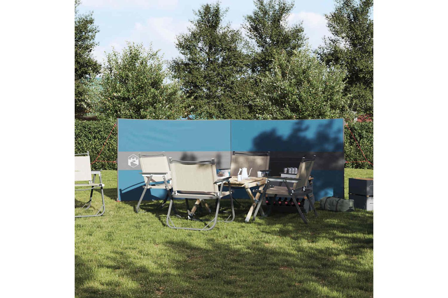 Vidaxl Camping Windbreak Blue 344x120 Cm Waterproof-3
