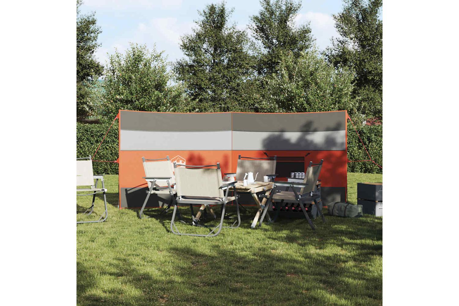 Vidaxl Camping Windbreak Grey And Orange 340x130 Cm Waterproof-3