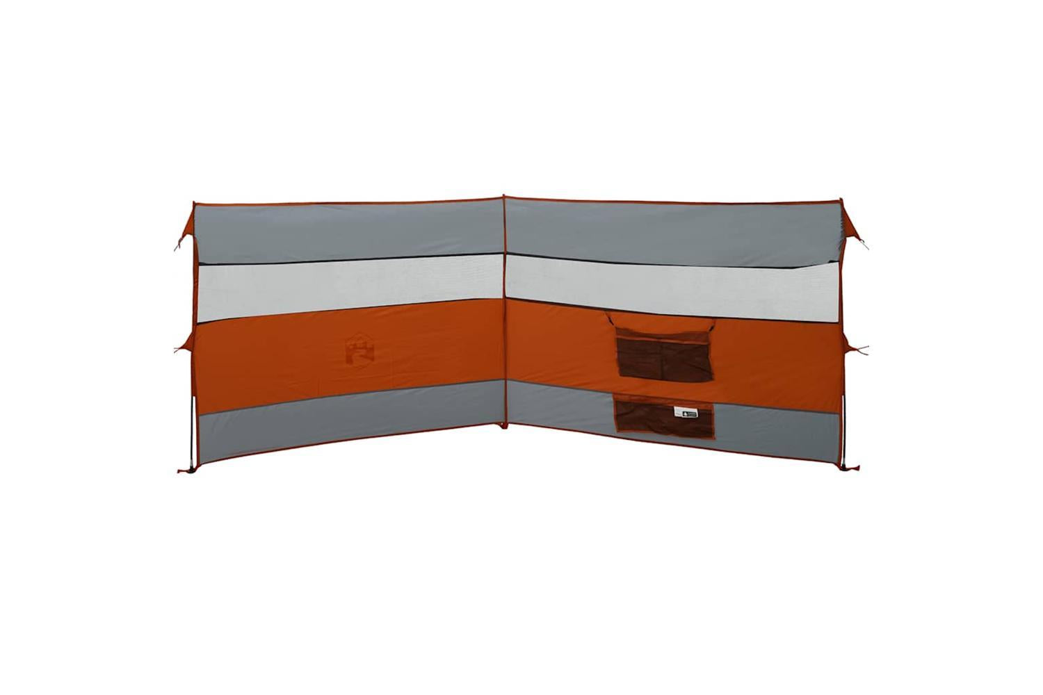 Vidaxl Camping Windbreak Grey And Orange 340x130 Cm Waterproof-6