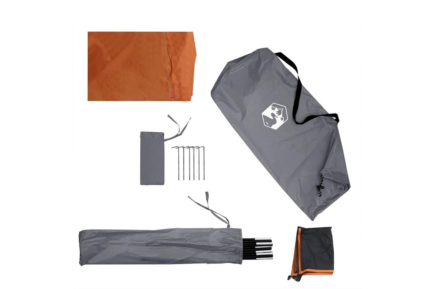 Vidaxl Camping Windbreak Grey And Orange 340x130 Cm Waterproof-10
