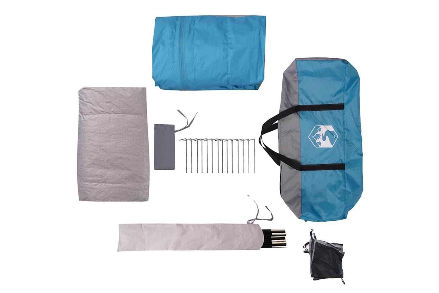 Vidaxl Family Tent Cabin 6-person Blue Waterproof-10