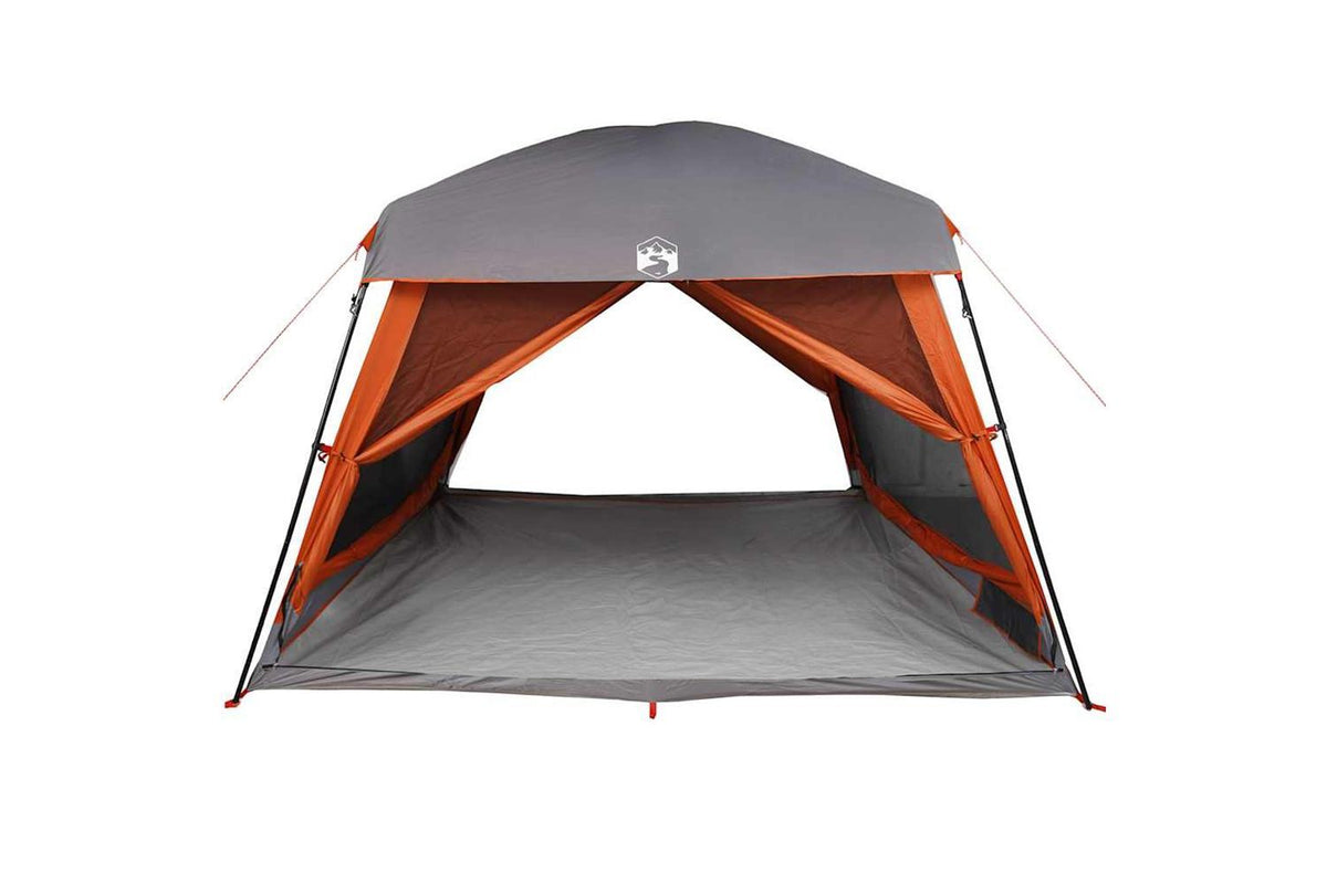 Vidaxl Family Tent Cabin 6-person Grey And Orange Waterproof-5