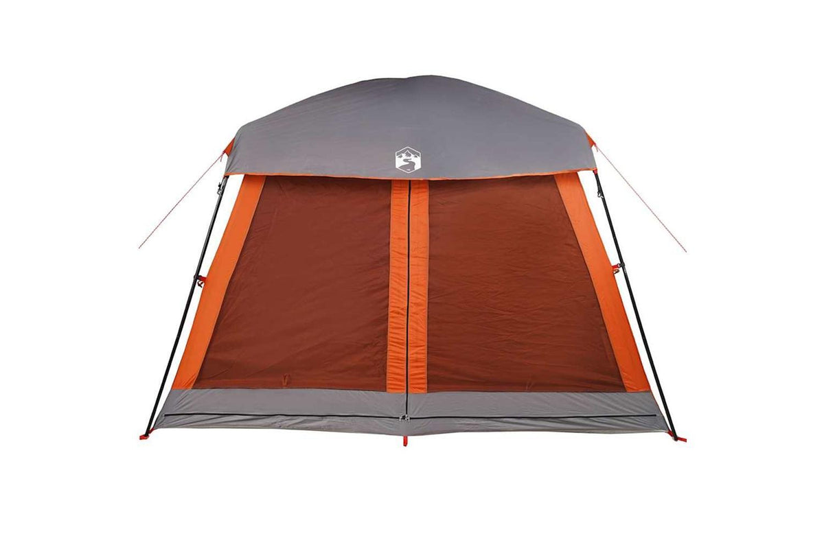 Vidaxl Family Tent Cabin 6-person Grey And Orange Waterproof-6