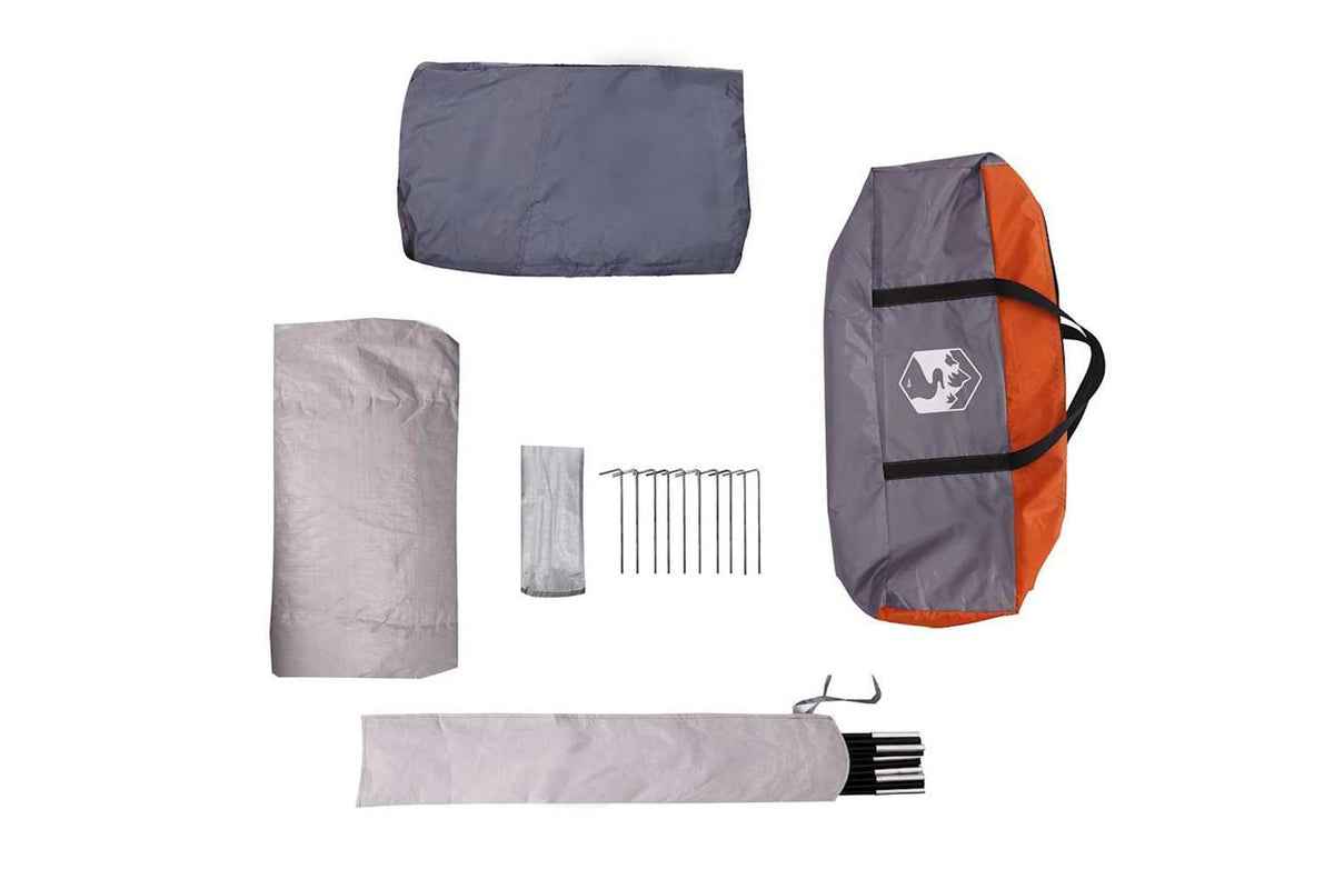 Vidaxl Family Tent Cabin 6-person Grey And Orange Waterproof-9