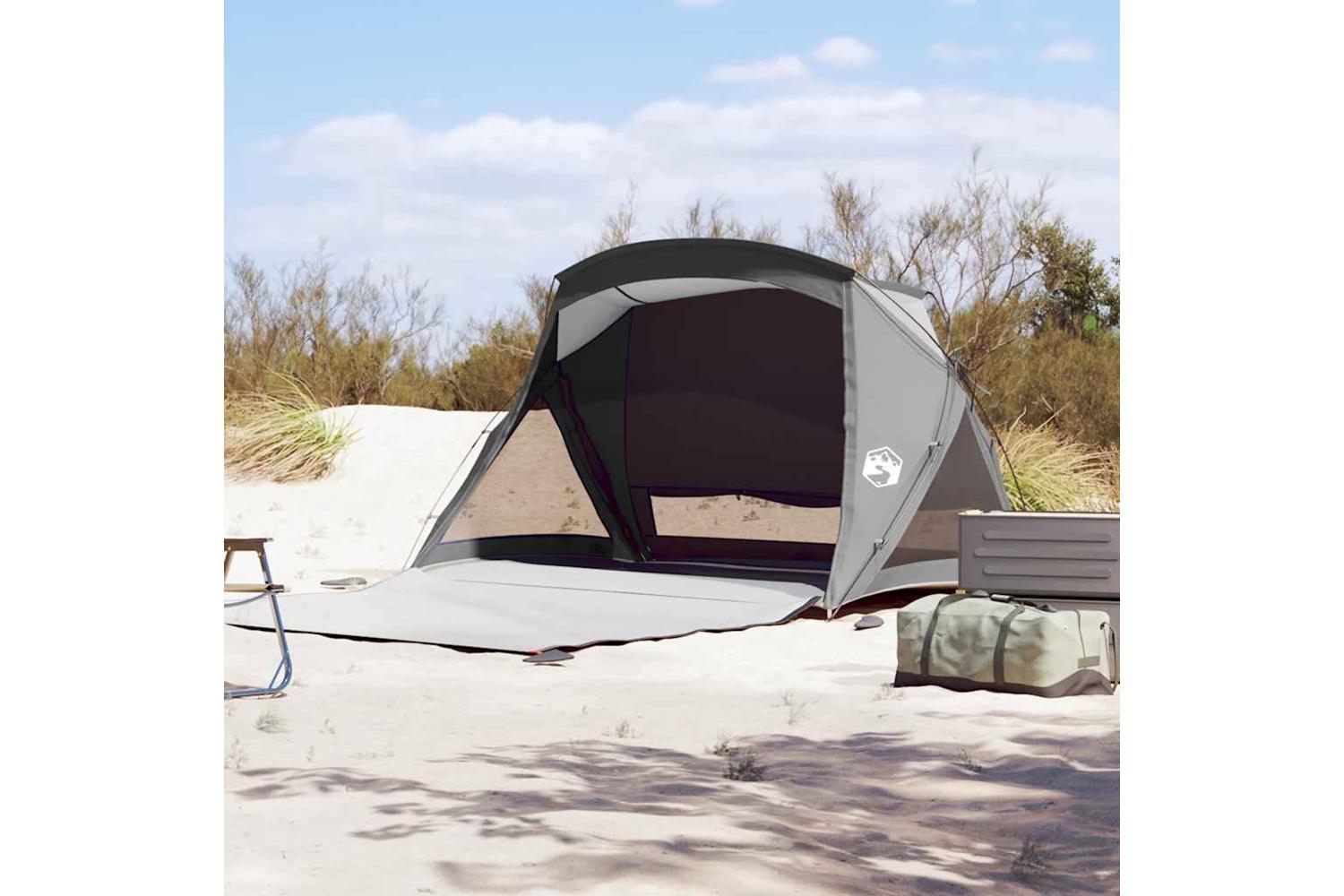 Vidaxl Beach Tent 2-person Grey Waterproof-4