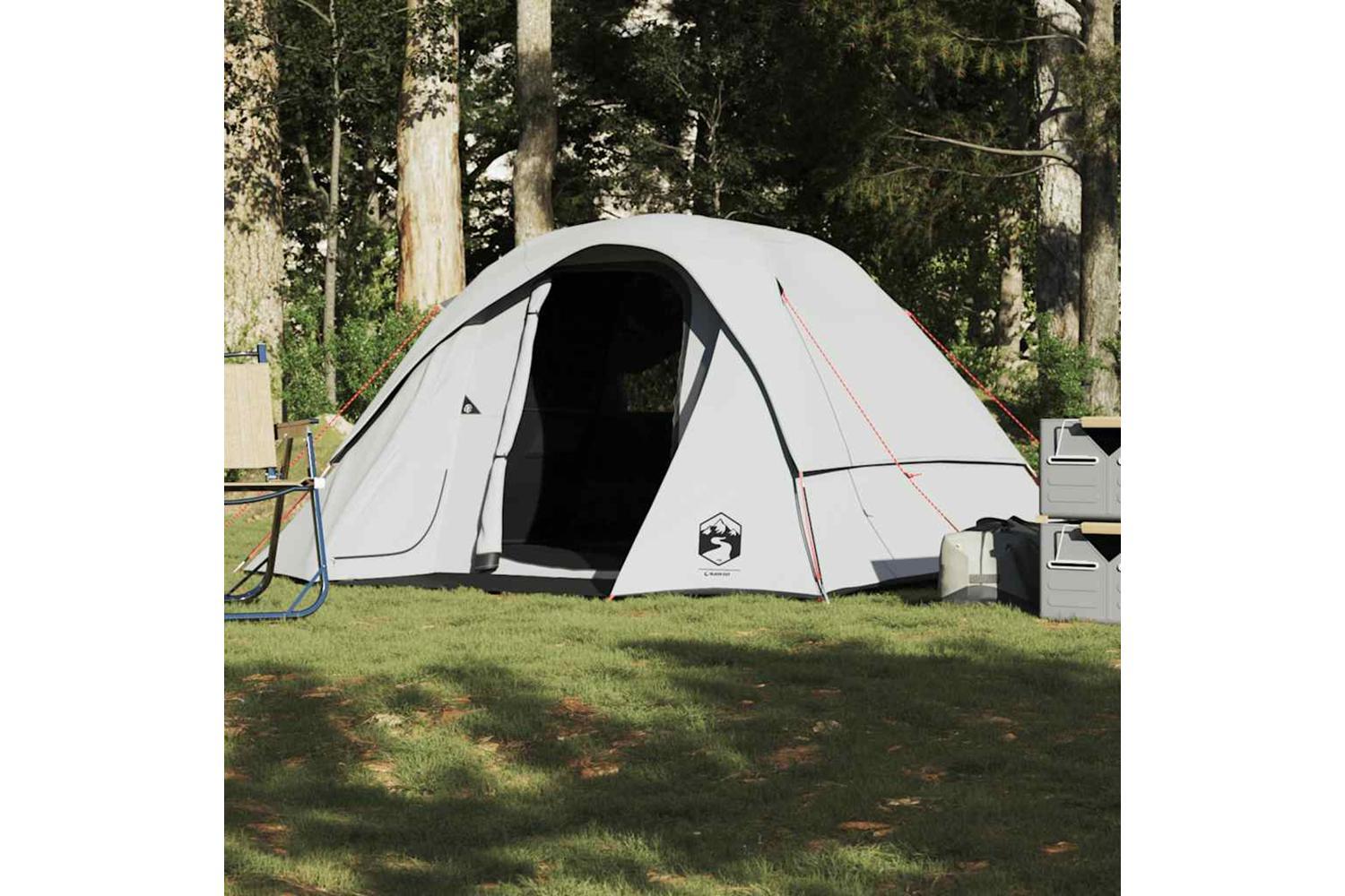 Vidaxl Camping Tent Cabin 4-person White Blackout Fabric Waterproof-4