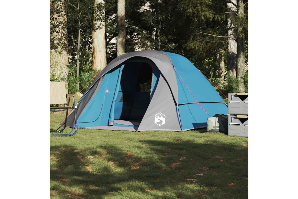 Vidaxl Family Tent Cabin 6-person Blue Waterproof-4