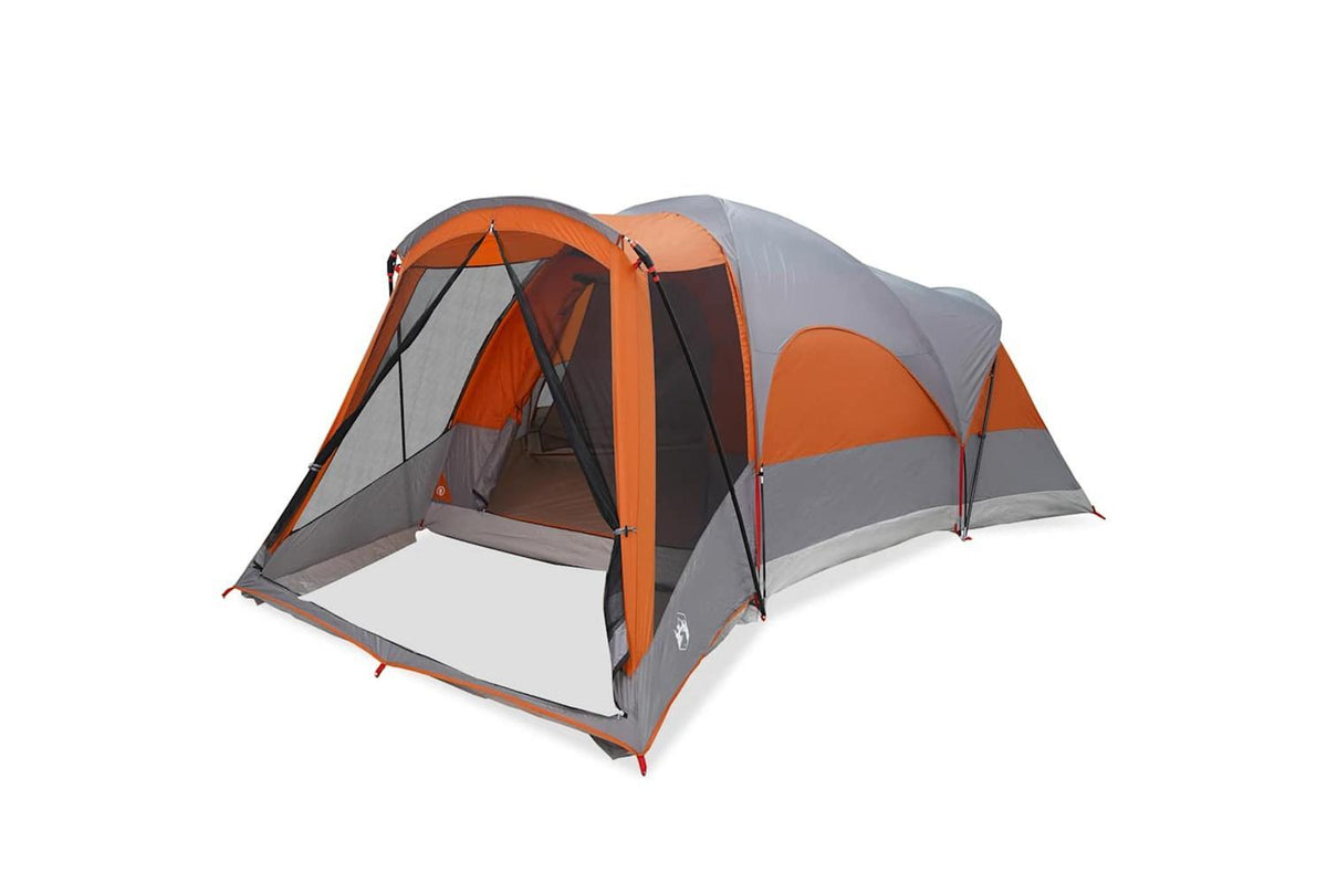 Vidaxl Family Tent Tunnel 8-person Grey And Orange Waterproof-2