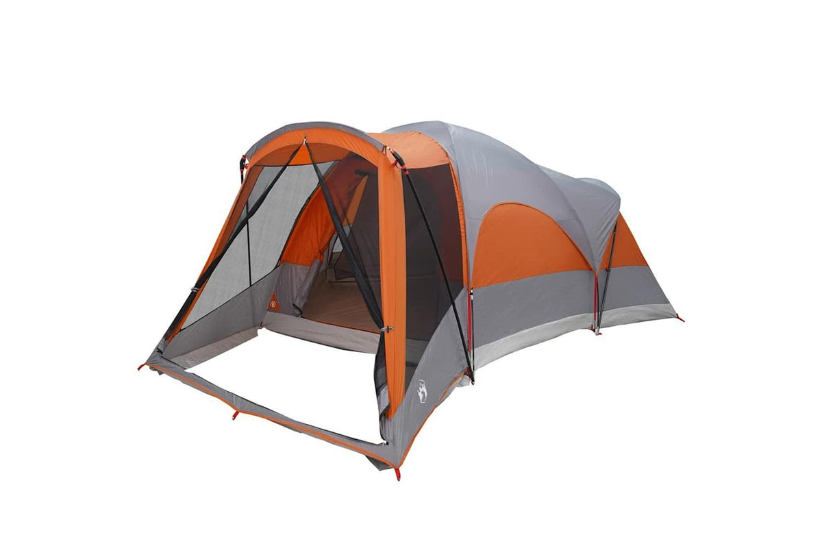 Vidaxl Family Tent Tunnel 8-person Grey And Orange Waterproof-3
