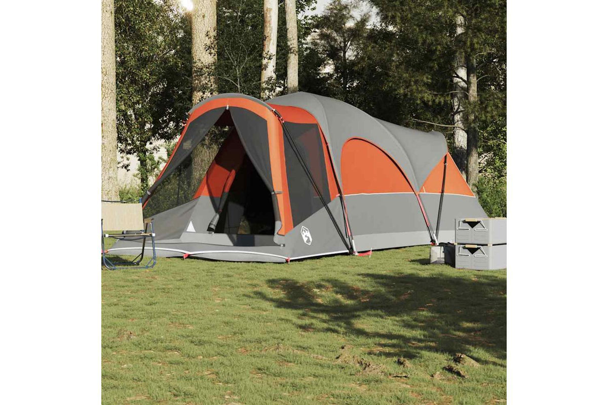 Vidaxl Family Tent Tunnel 8-person Grey And Orange Waterproof-4