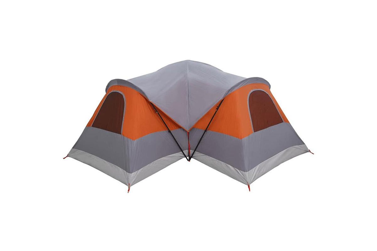 Vidaxl Family Tent Tunnel 8-person Grey And Orange Waterproof-8