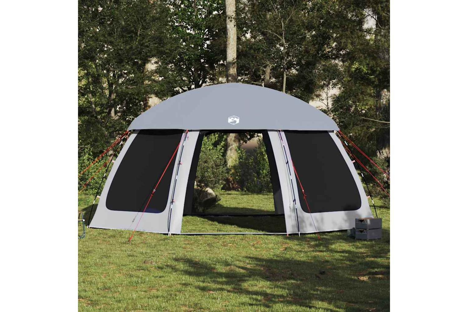 Vidaxl Pool Tent With Removable Fly & Mesh Walls Grey 510x510 Cm-4