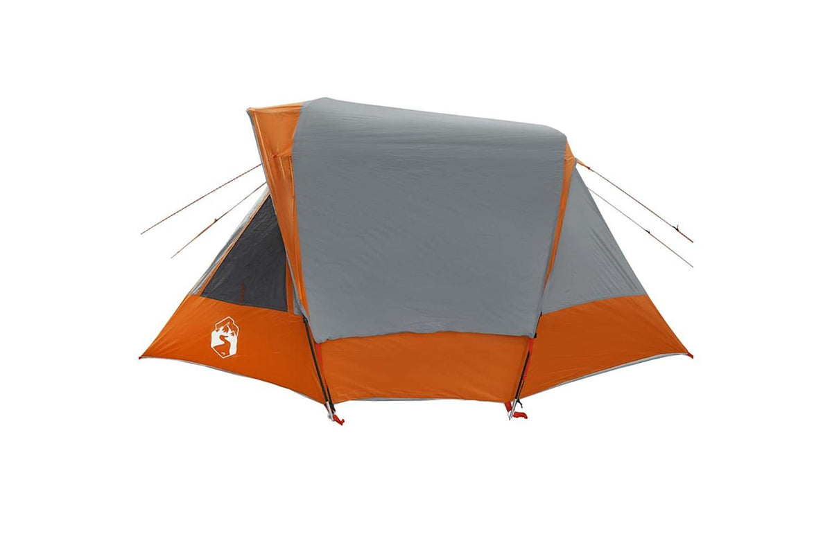 Vidaxl Family Tent Cabin 6-person Grey And Orange Waterproof-6