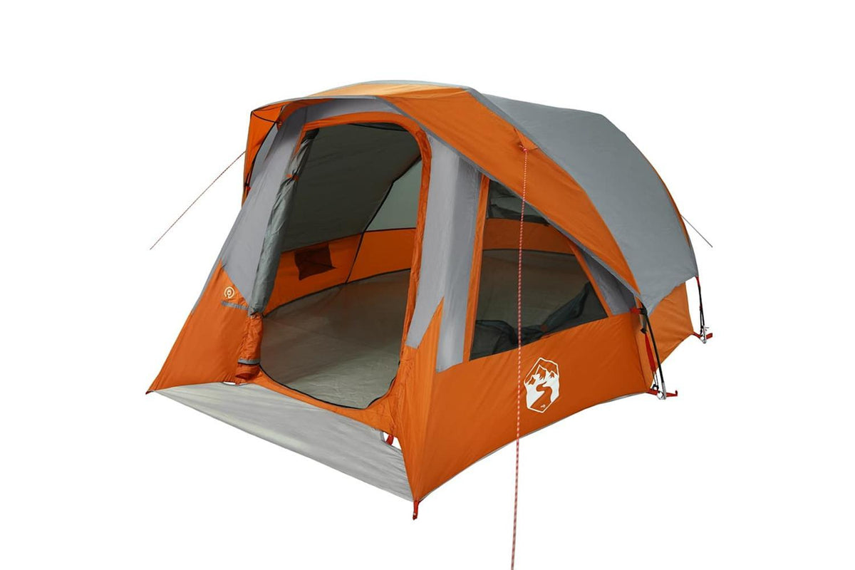 Vidaxl Family Tent Cabin 6-person Grey And Orange Waterproof-9