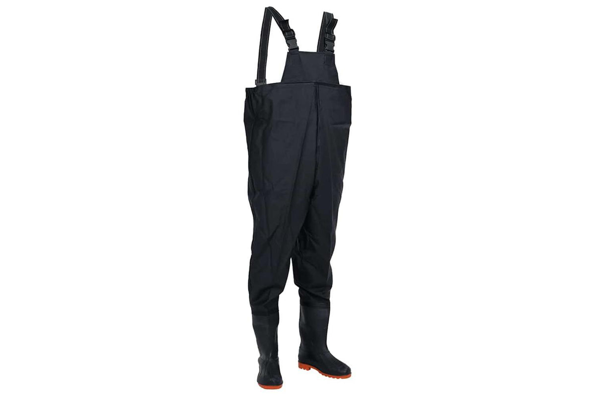 Vidaxl Chest Waders With Boots Black Size 38