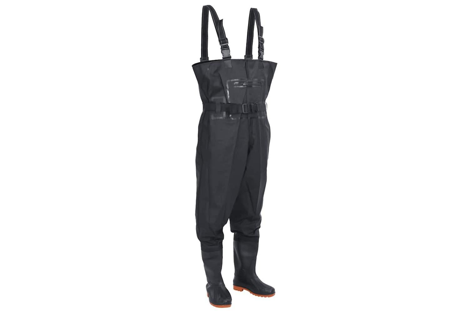 Vidaxl Chest Waders With Boots And Belt Black Size 39