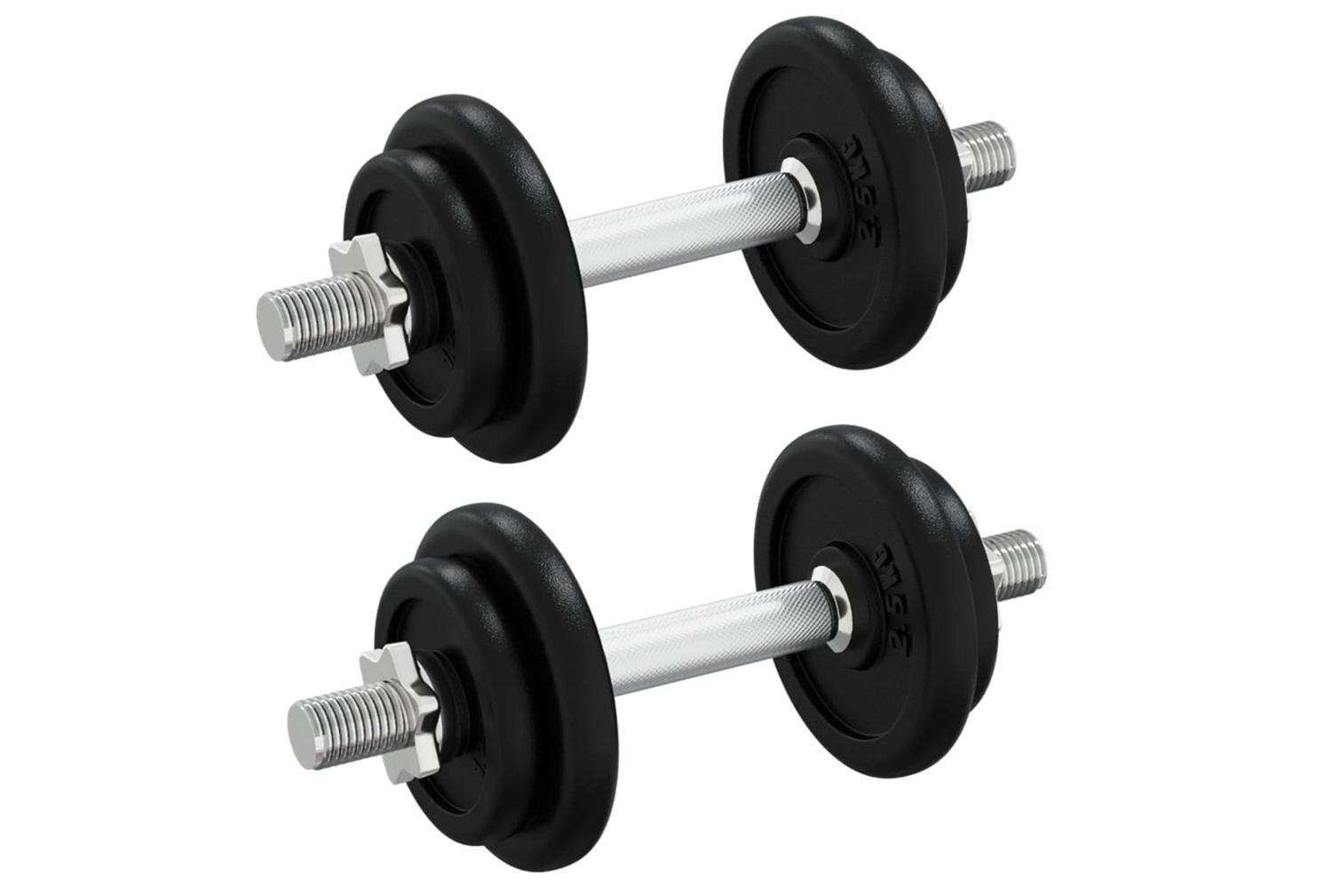 Vidaxl Dumbbell With Plates Set 40 Kg Cast Iron & Chrome Plated Steel-4