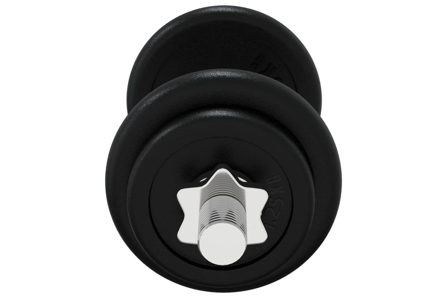 Vidaxl Dumbbell With Plates Set 40 Kg Cast Iron & Chrome Plated Steel-5