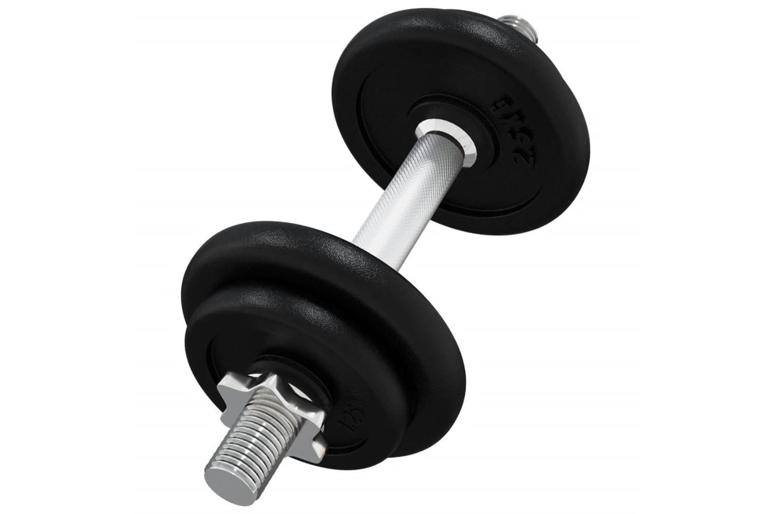 Vidaxl Dumbbell With Plates Set 40 Kg Cast Iron & Chrome Plated Steel-6