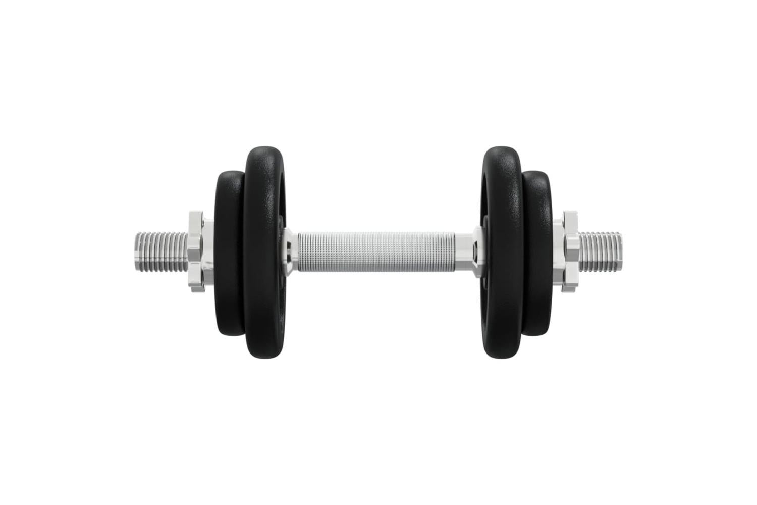 Vidaxl Dumbbell With Plates Set 40 Kg Cast Iron & Chrome Plated Steel-7