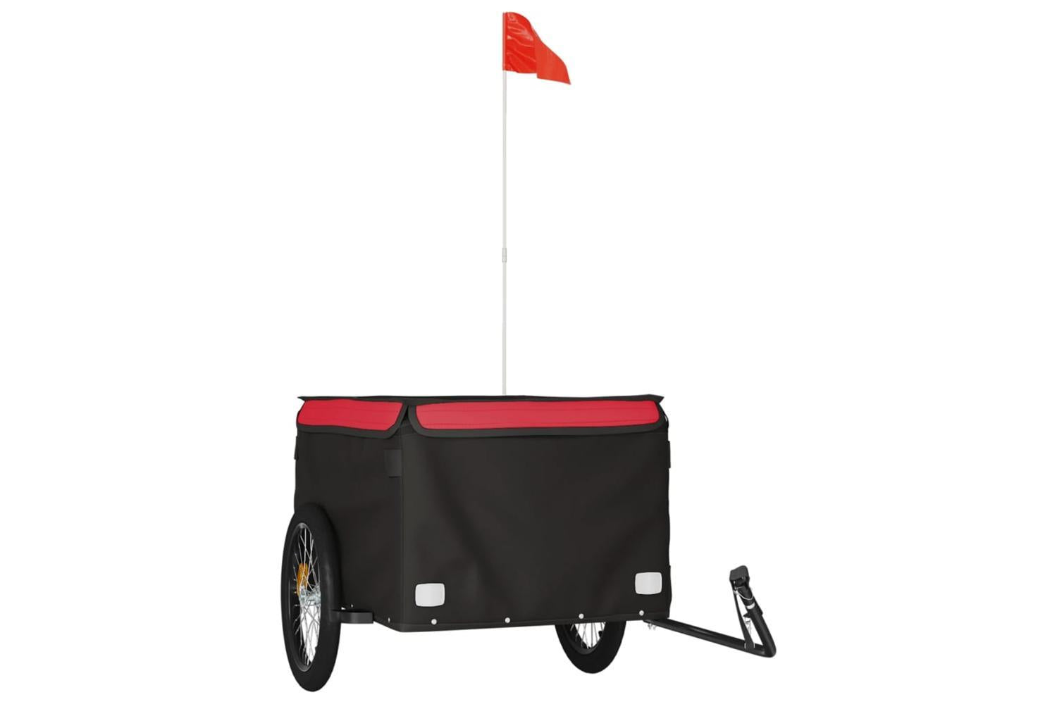Vidaxl Bike Trailer Black And Red 45 Kg Iron-2