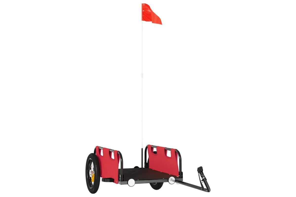 Vidaxl Bike Trailer Red Oxford Fabric And Iron-2