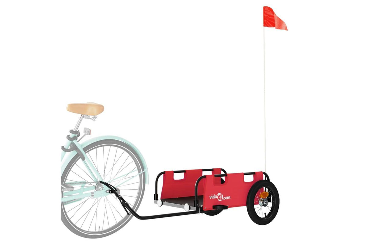 Vidaxl Bike Trailer Red Oxford Fabric And Iron-3
