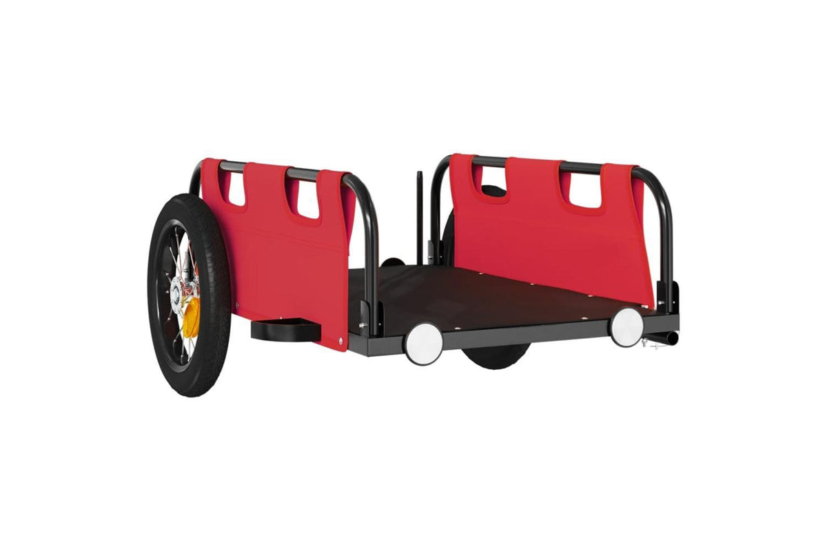 Vidaxl Bike Trailer Red Oxford Fabric And Iron-4
