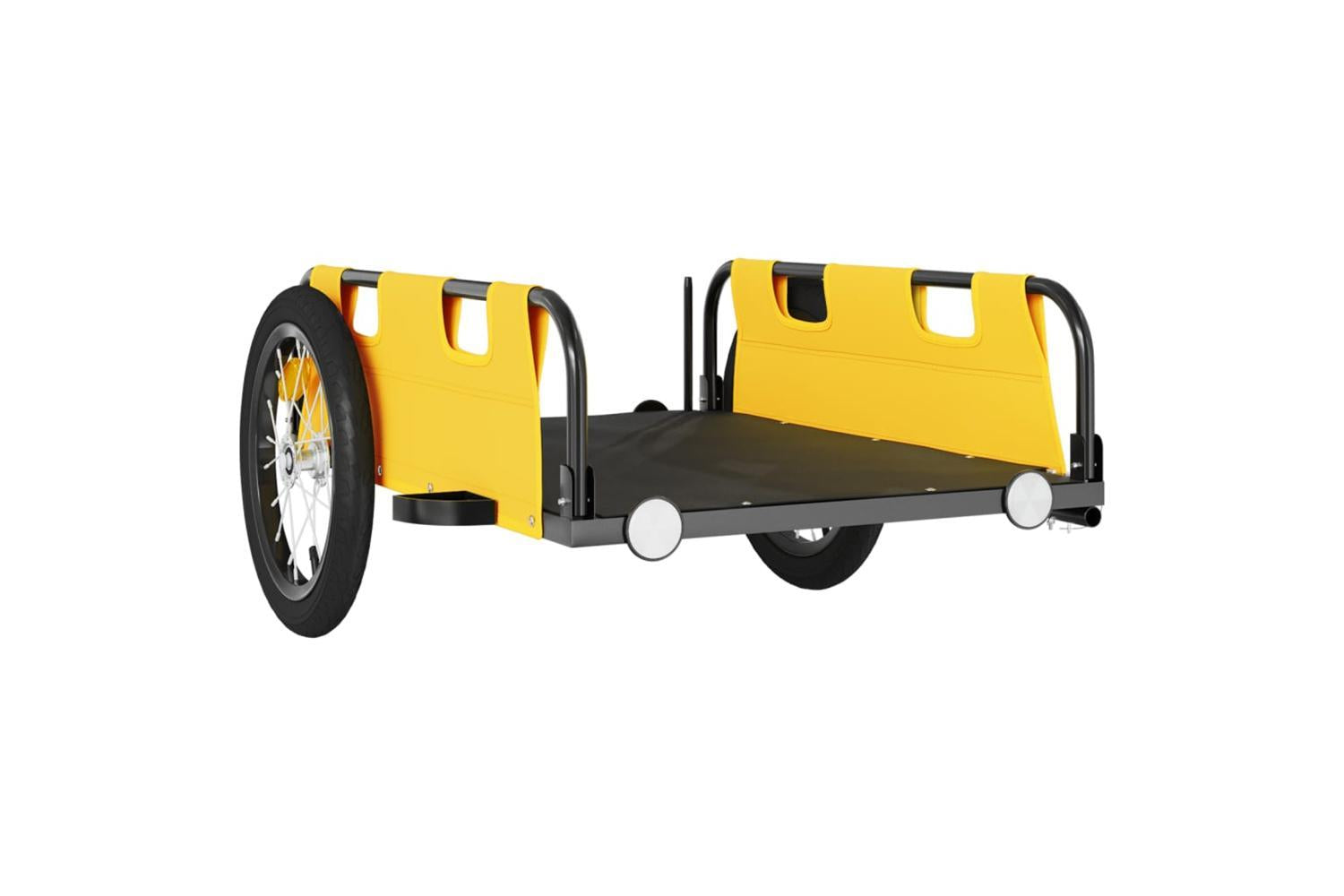 Vidaxl Bike Trailer Yellow Oxford Fabric And Iron-4