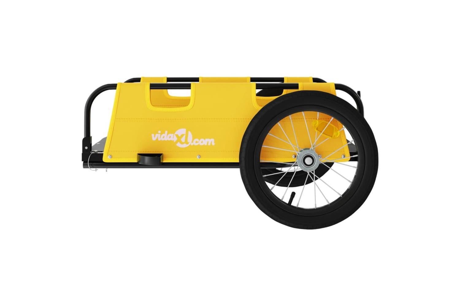 Vidaxl Bike Trailer Yellow Oxford Fabric And Iron-6