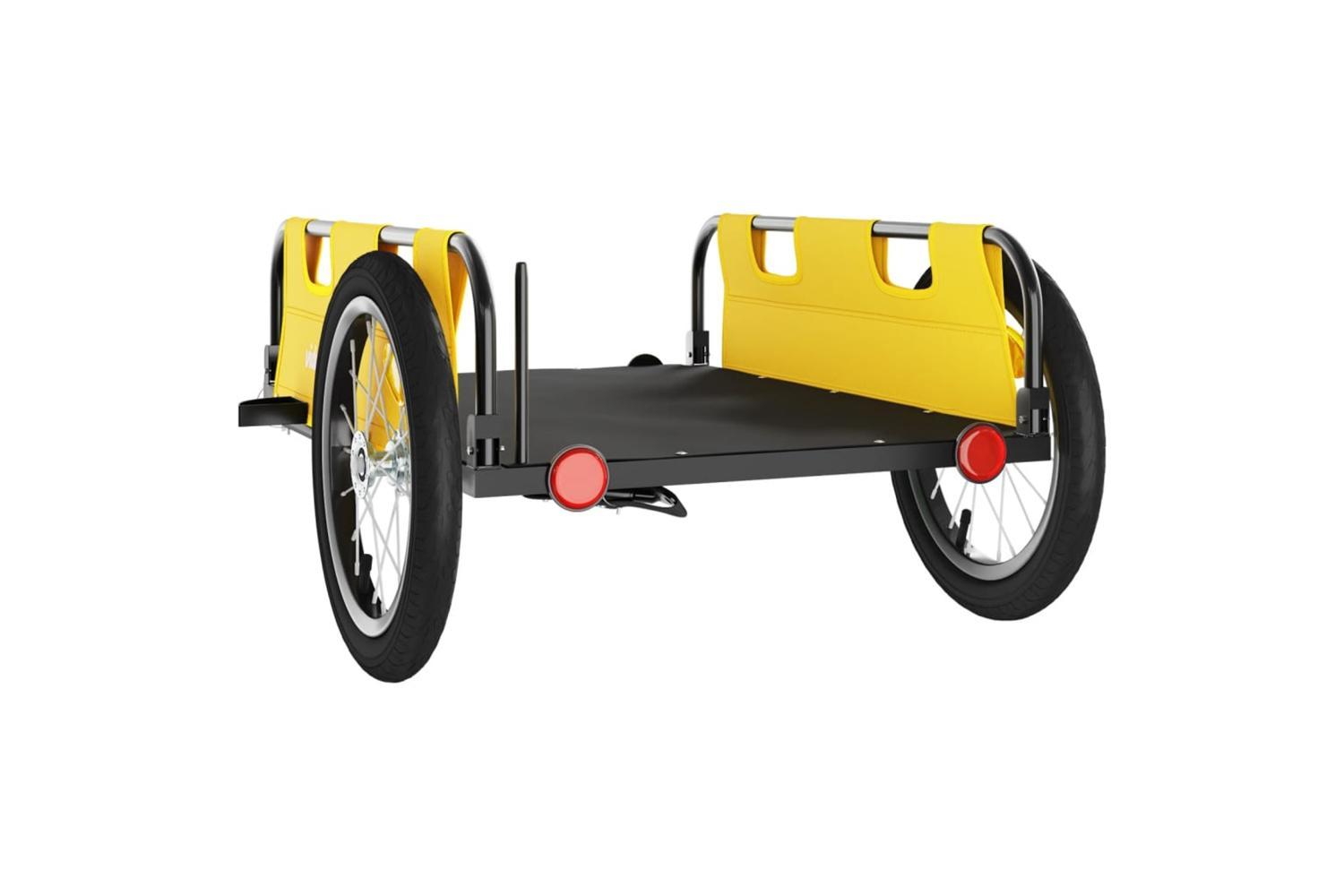 Vidaxl Bike Trailer Yellow Oxford Fabric And Iron-7