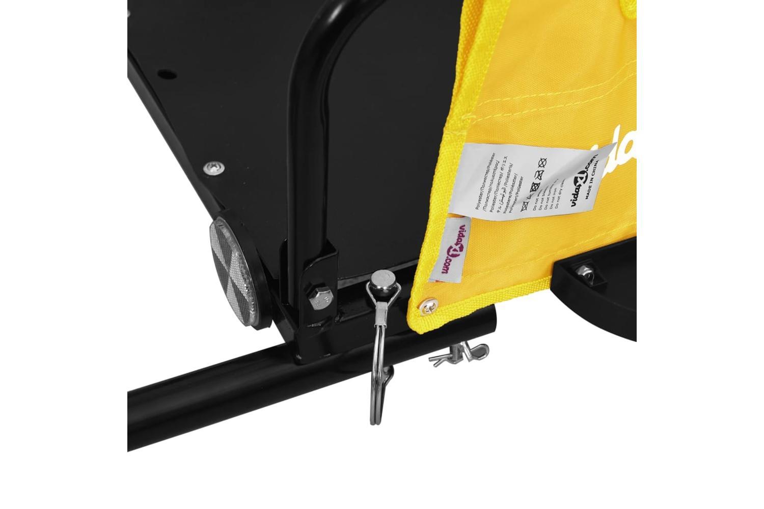 Vidaxl Bike Trailer Yellow Oxford Fabric And Iron-9