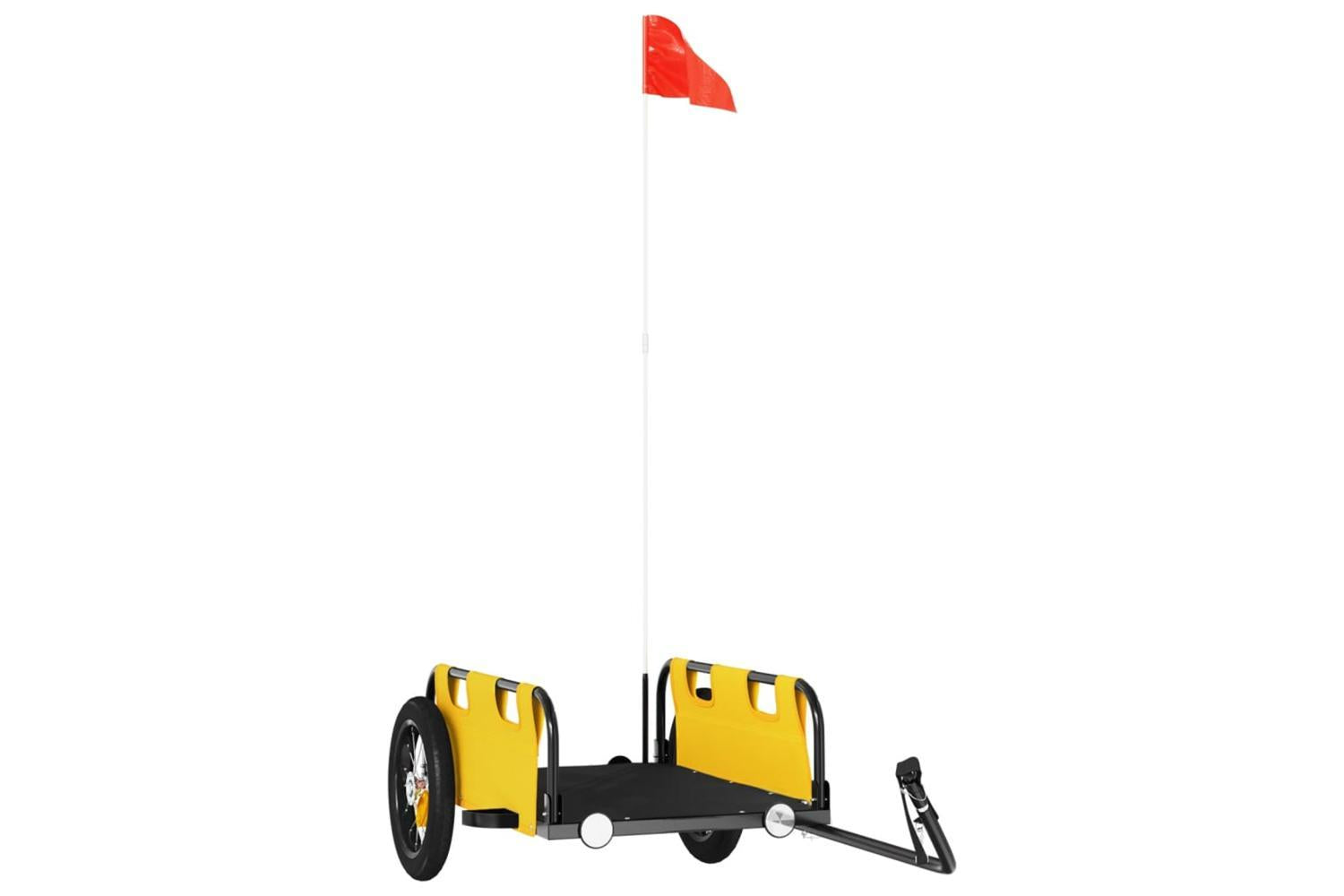 Vidaxl Bike Trailer Yellow Oxford Fabric And Iron-2