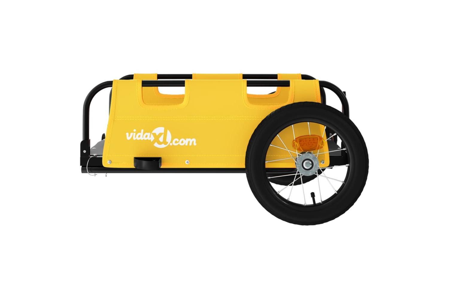 Vidaxl Bike Trailer Yellow Oxford Fabric And Iron-6