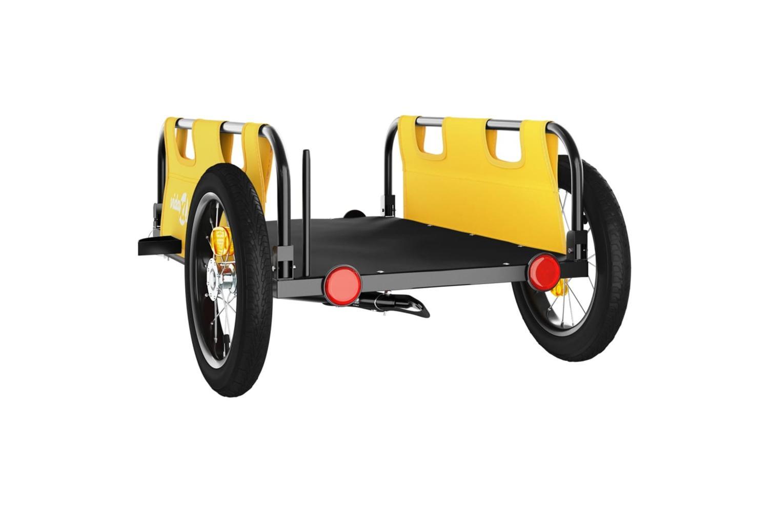 Vidaxl Bike Trailer Yellow Oxford Fabric And Iron-7