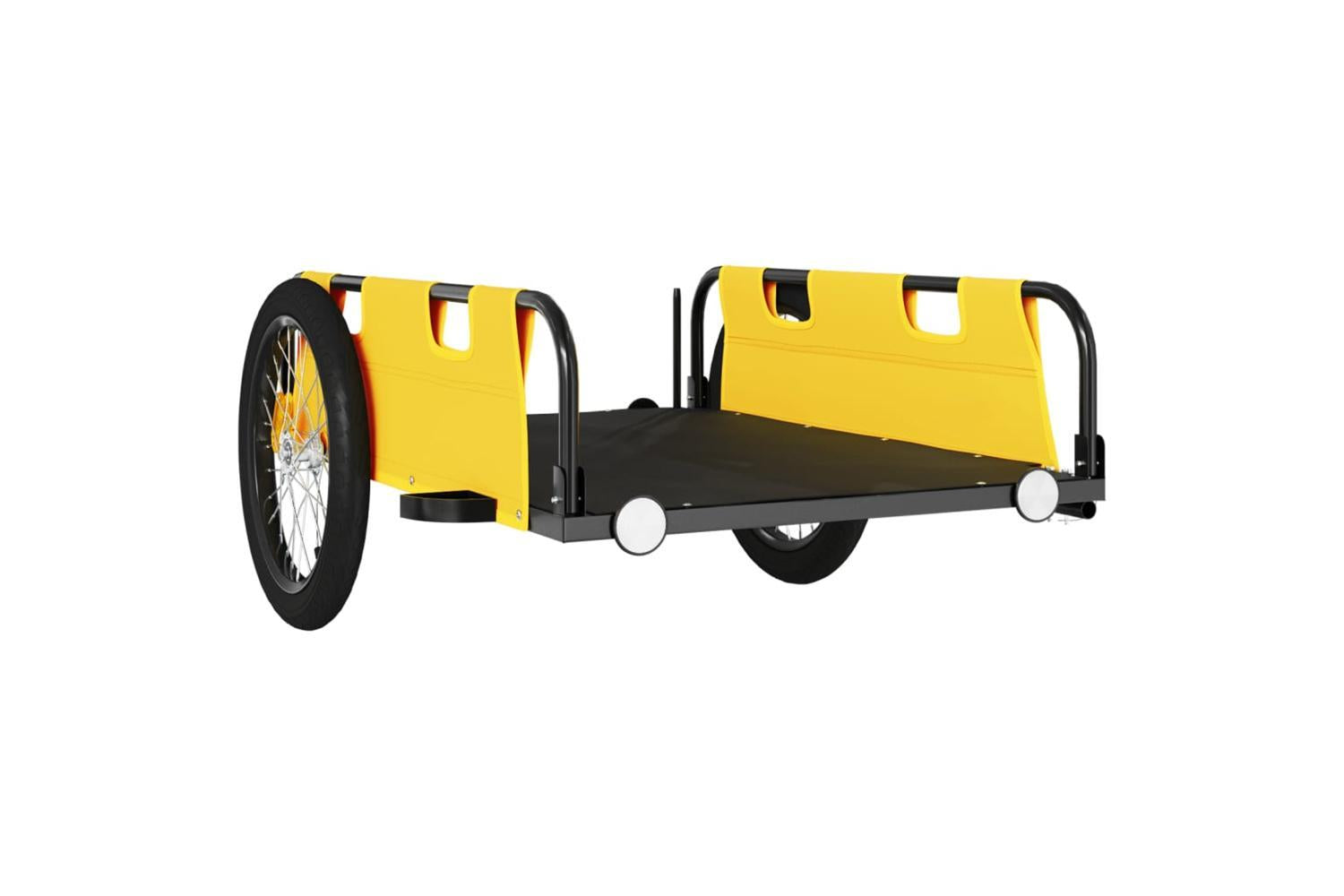 Vidaxl Bike Trailer Yellow Oxford Fabric And Iron-4
