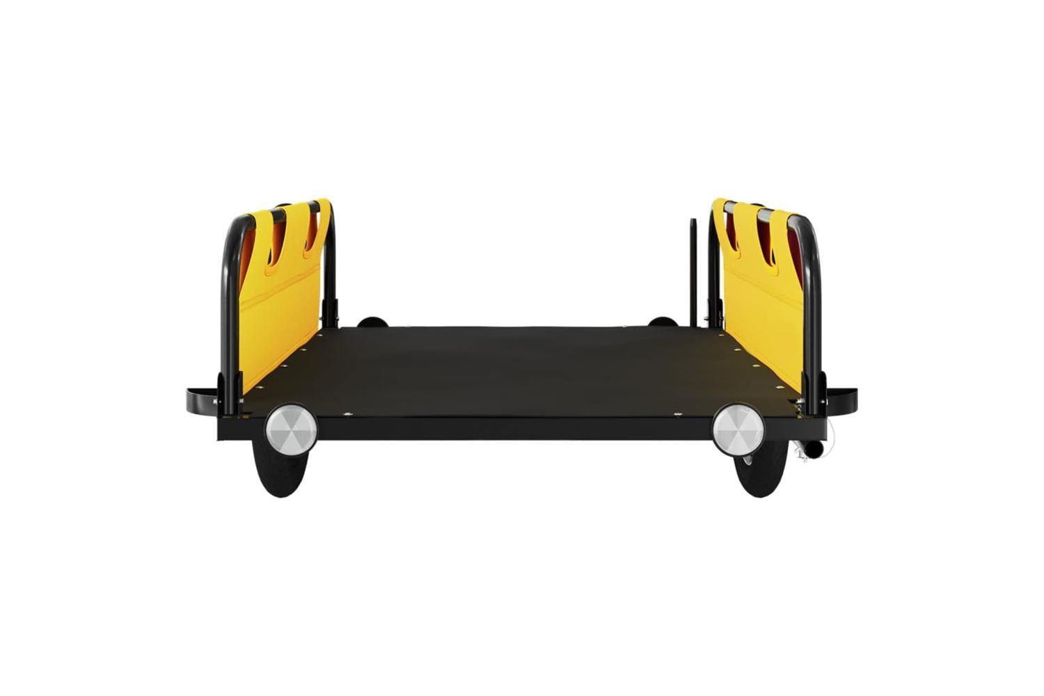 Vidaxl Bike Trailer Yellow Oxford Fabric And Iron-5