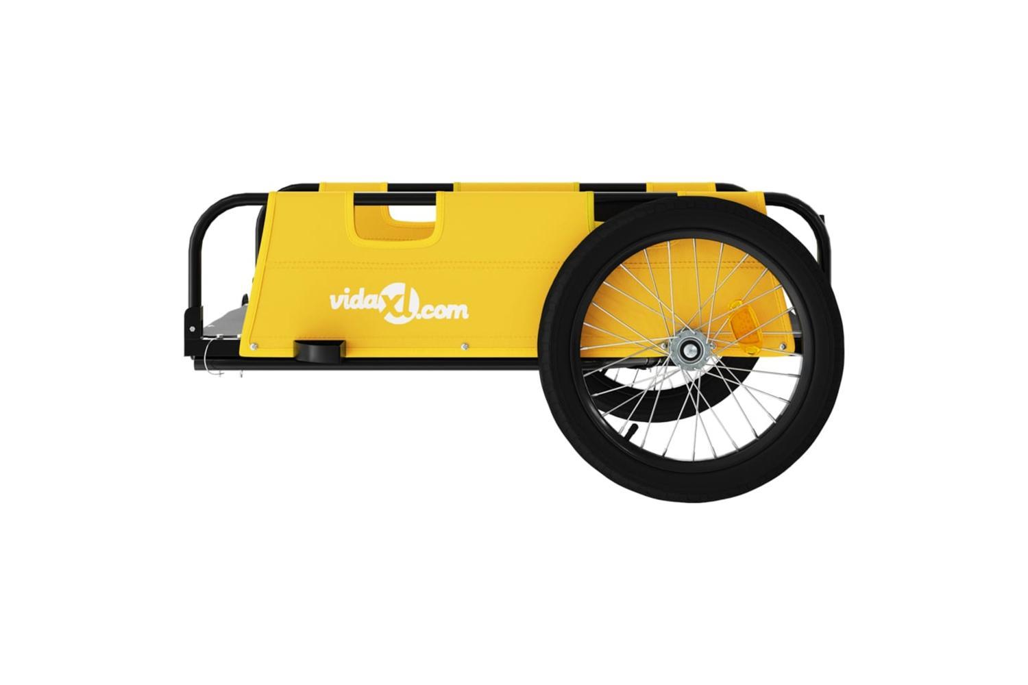 Vidaxl Bike Trailer Yellow Oxford Fabric And Iron-6