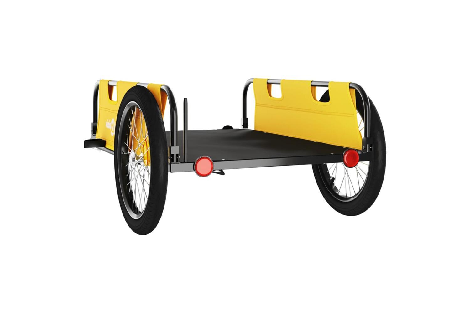 Vidaxl Bike Trailer Yellow Oxford Fabric And Iron-7