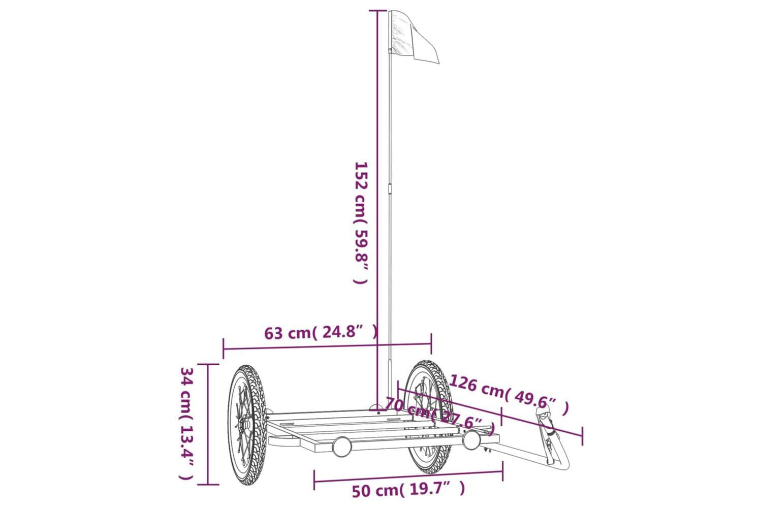 Vidaxl Bike Trailer Black 126x63x34 Cm Iron-10