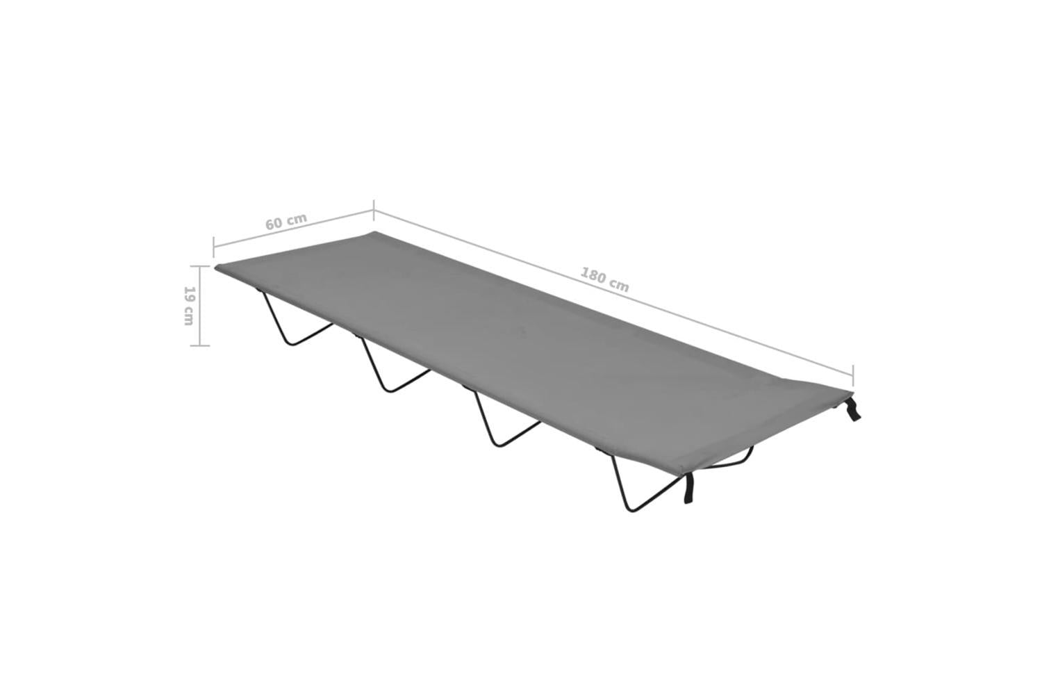 Vidaxl Camping Beds 2 Pcs 180x60x19 Cm Oxford Fabric And Steel Grey-7