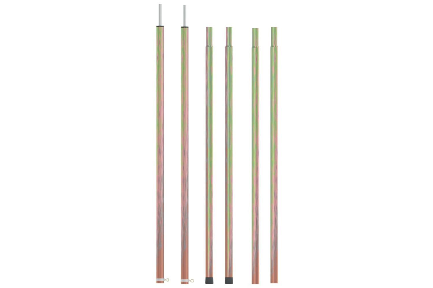 Vidaxl Telescopic Tent Poles With Length Of 170-255 Cm 2 Pcs Galvanised Steel-5