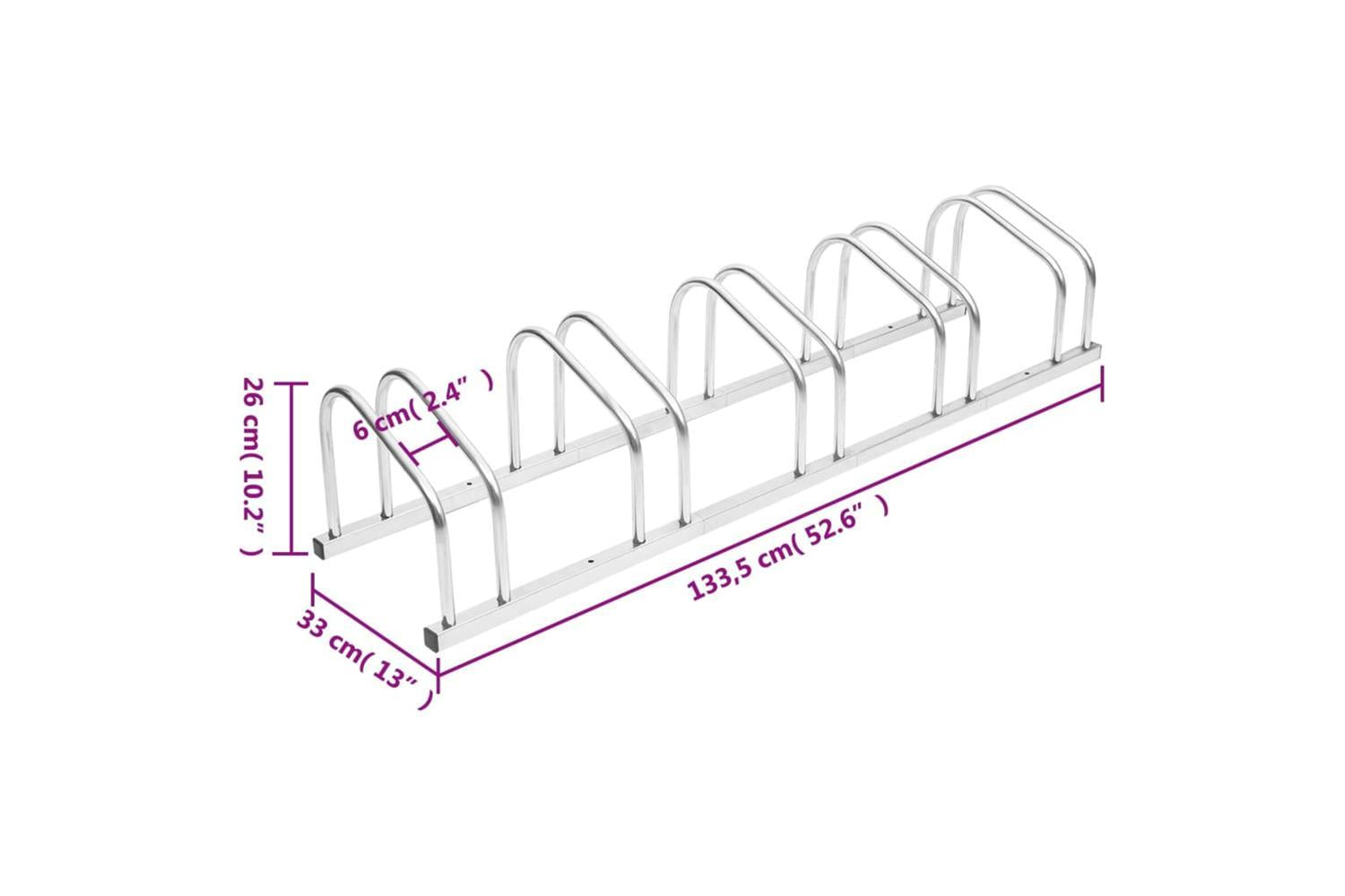 Vidaxl Bike Rack For 5 Bikes Galvanised Steel-6