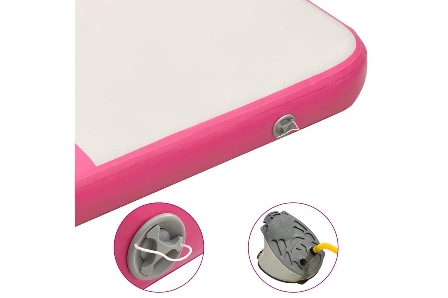 Vidaxl Inflatable Gymnastics Mat With Pump 200x200x20 Cm Pvc Pink-6