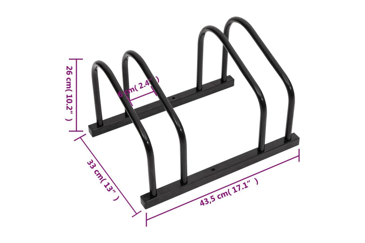 Vidaxl Bike Rack For 2 Bikes Black Steel-6