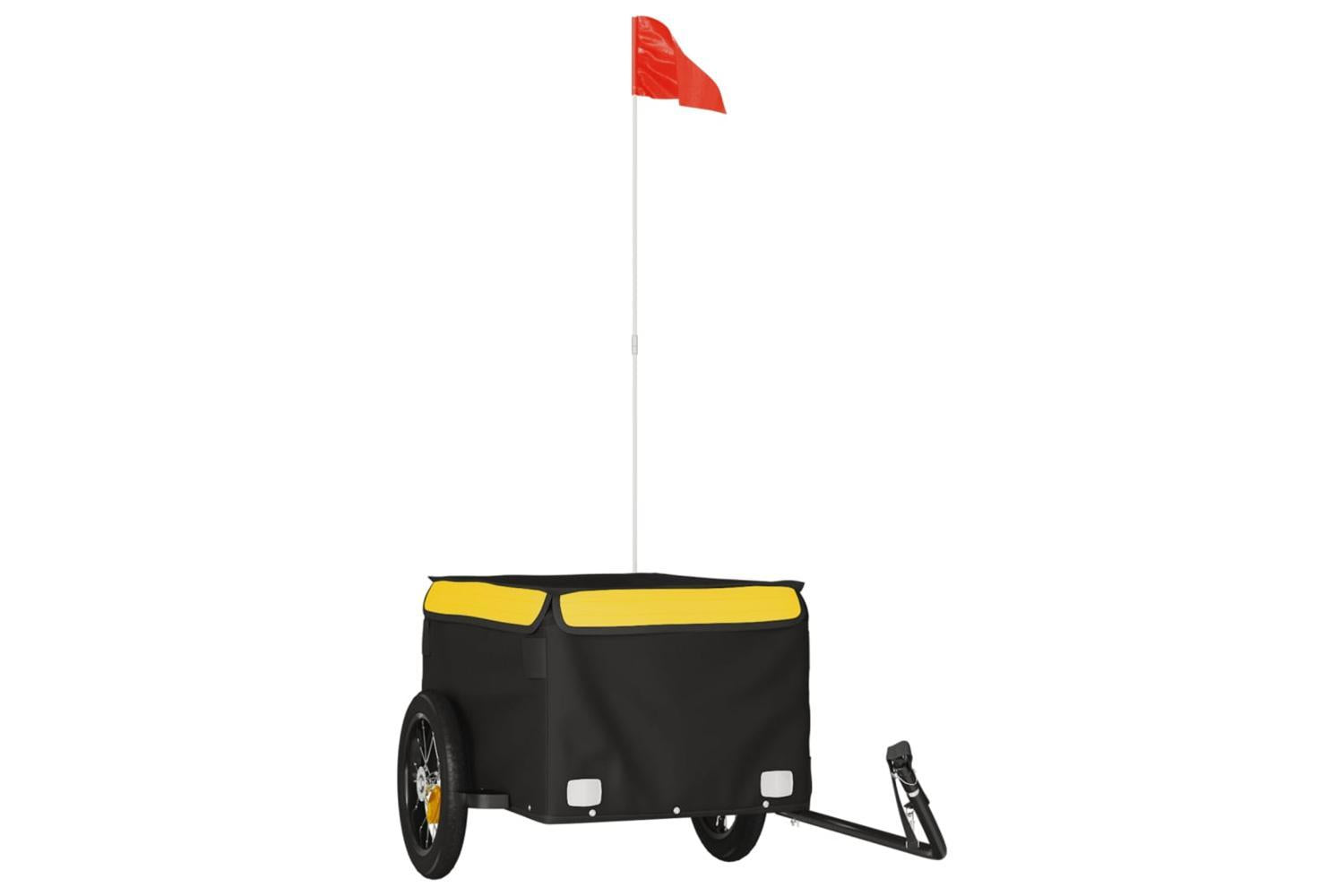 Vidaxl Bike Trailer Black And Yellow 30 Kg Iron-2